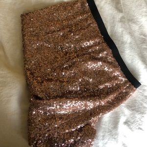 Rose gold sparkle stretchy skirt limited XS